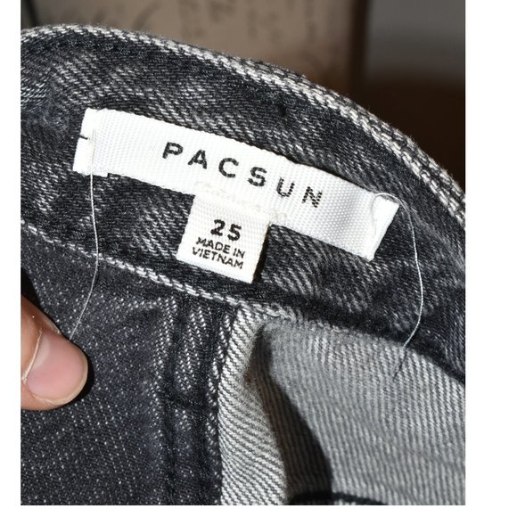 PacSun Two-Tone Gray Jean 5-Pocket Mini Skirt, size 25 - Picture 7 of 12